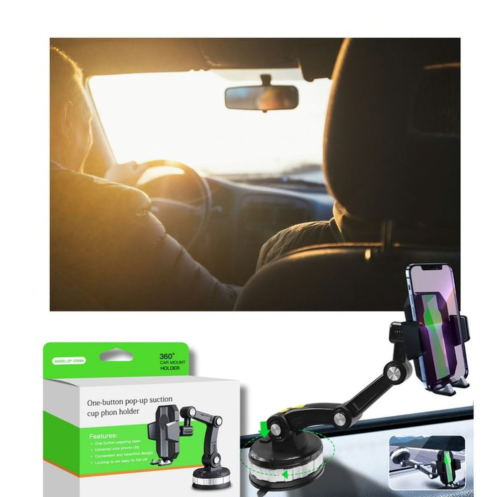 Soporte Para Auto Rotación 360° Negro