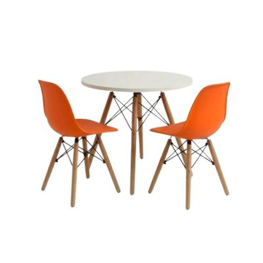 PACK de 2 Sillas Sofia Niño Naranja + Mesa Modelo Sofia niño Blanco