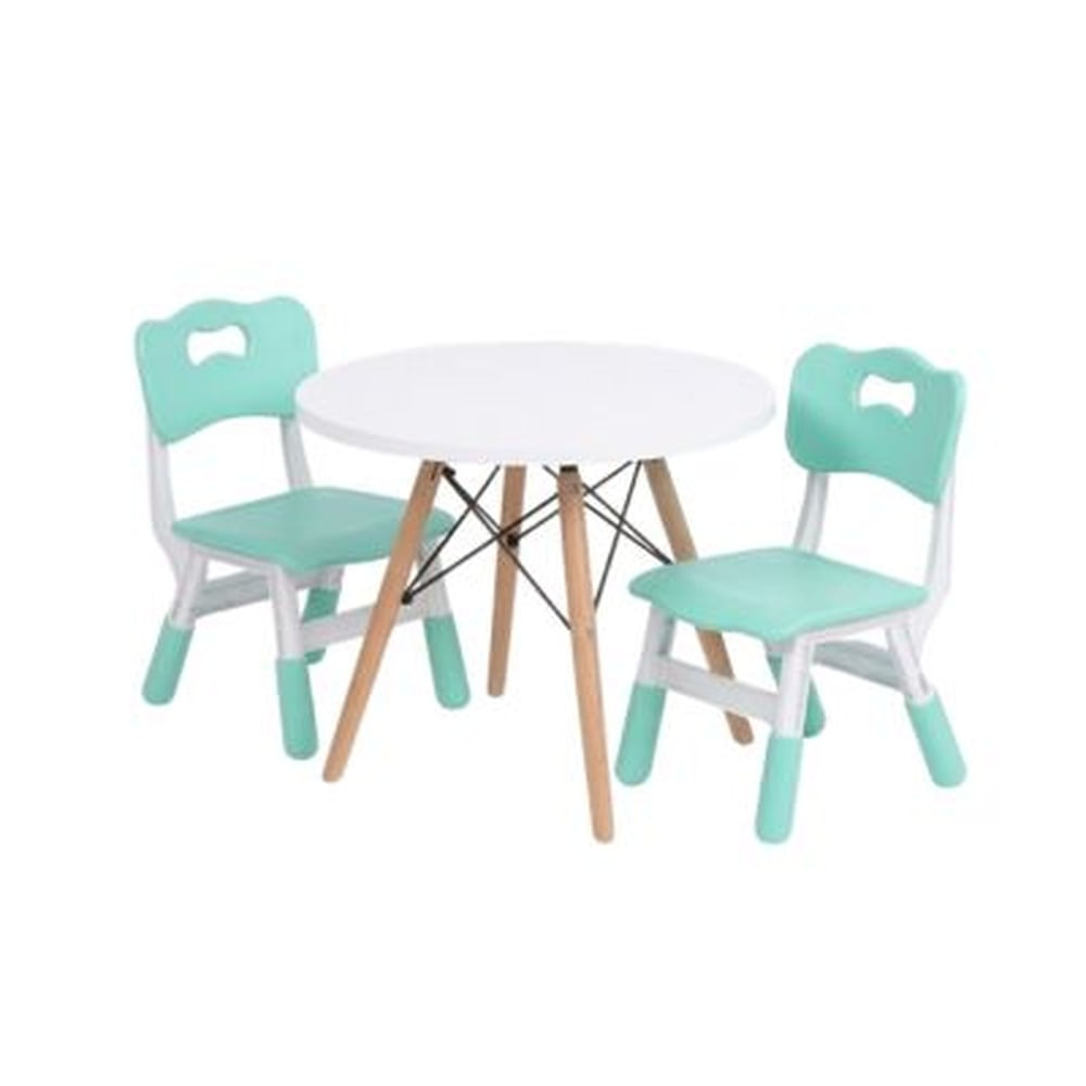 PACK de 2 Sillas Grecia KIDs Verde + Mesa Modelo Sofia niño Blanco