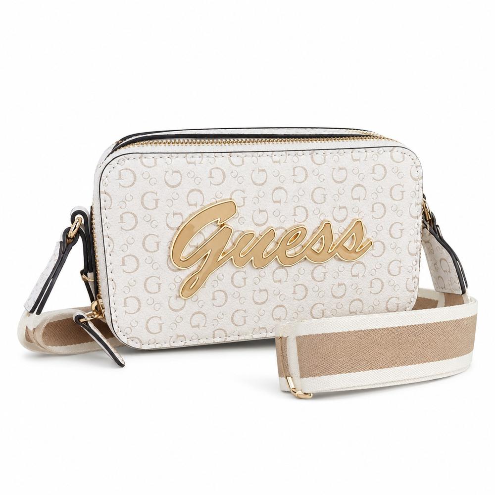 MINI CROSSBODY GUESS MONOGRAFIADO BLANCO CARRARA