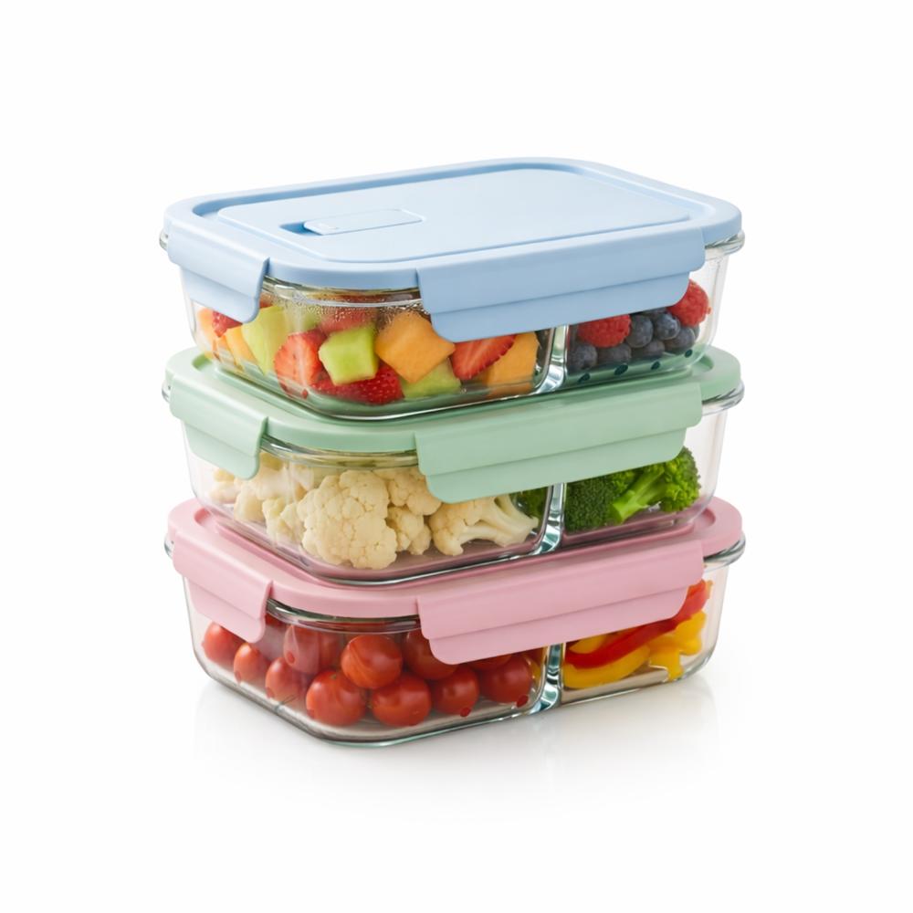 Taper con División 1040ml Pack 3 para Organizar Comidas
