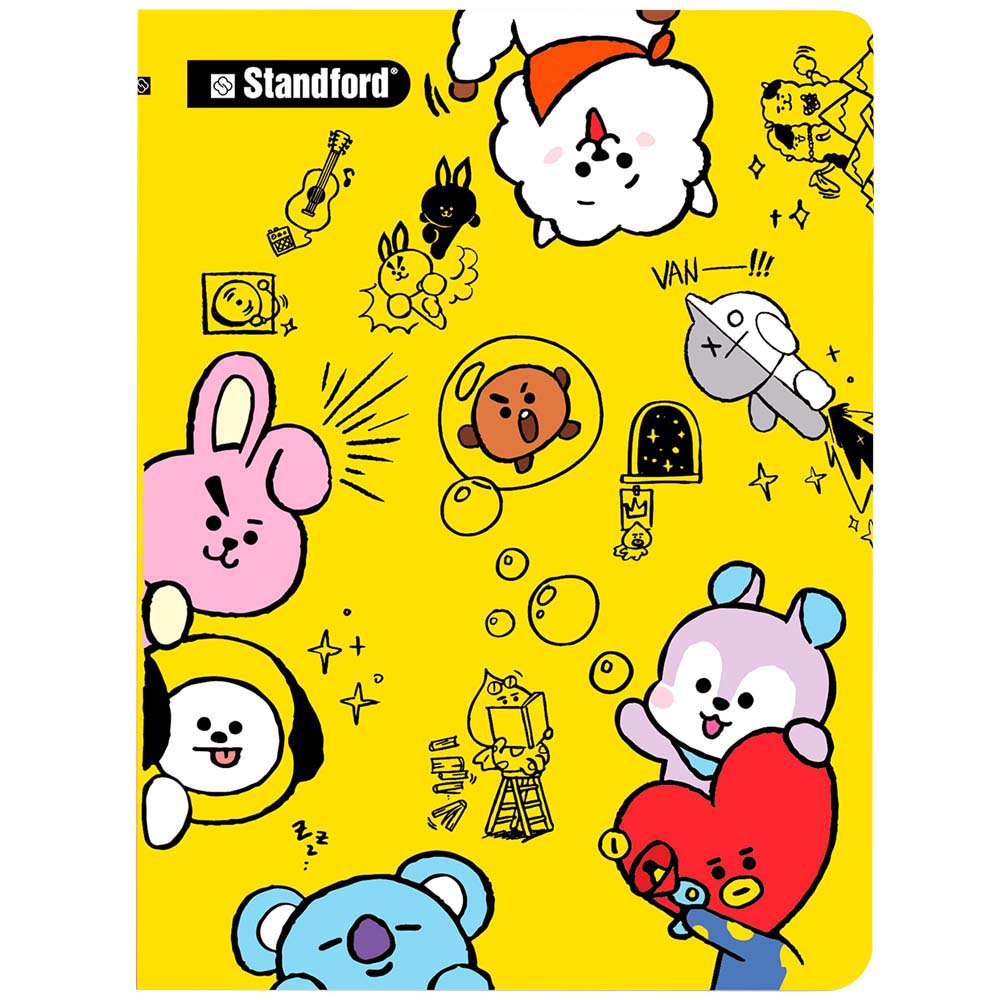 Cuaderno STANDFORD Triple Renglón Sombreado BT21 80 Hojas