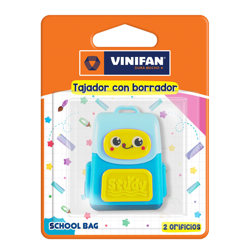 Tajador Doble School Bag con Borrador VINIFAN 1un