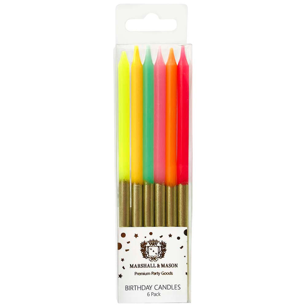 Velas Premium de Cumpleaños Deluxe Dorada MARSHALL & MASON x6un
