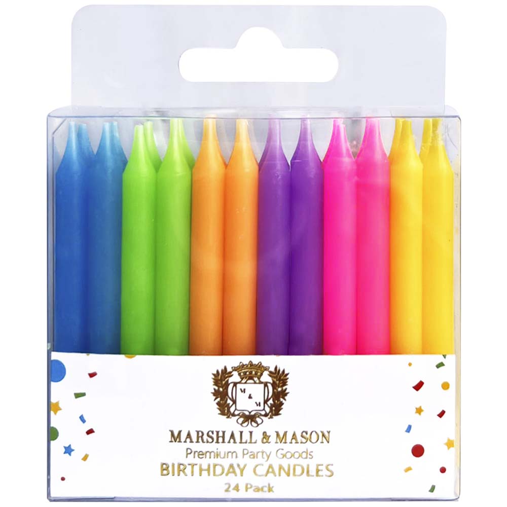 Velas Premium de Cumpleaños Color Entero MARSHALL & MASON x24un