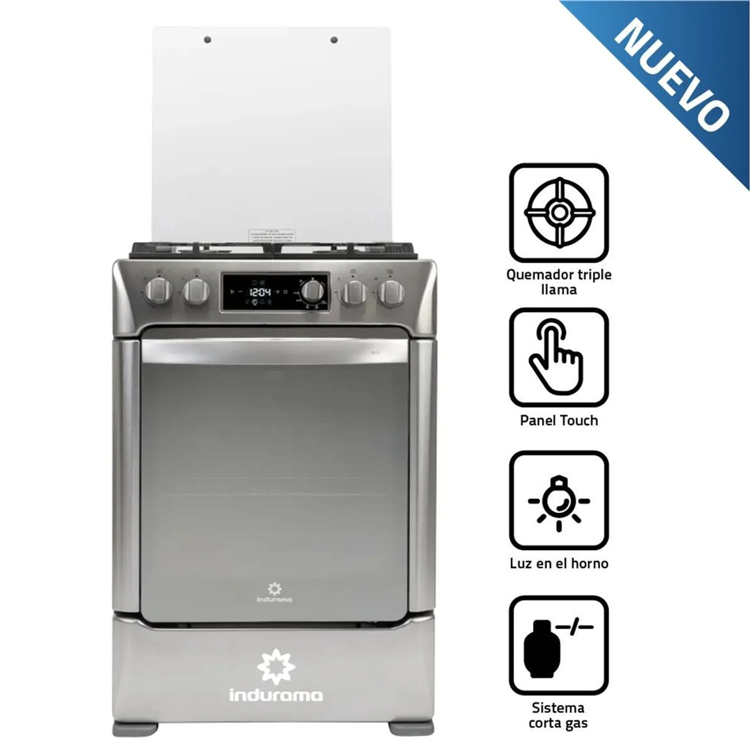 Cocina a Gas Indurama 4 Hornillas Ibiza Digital Con Grill