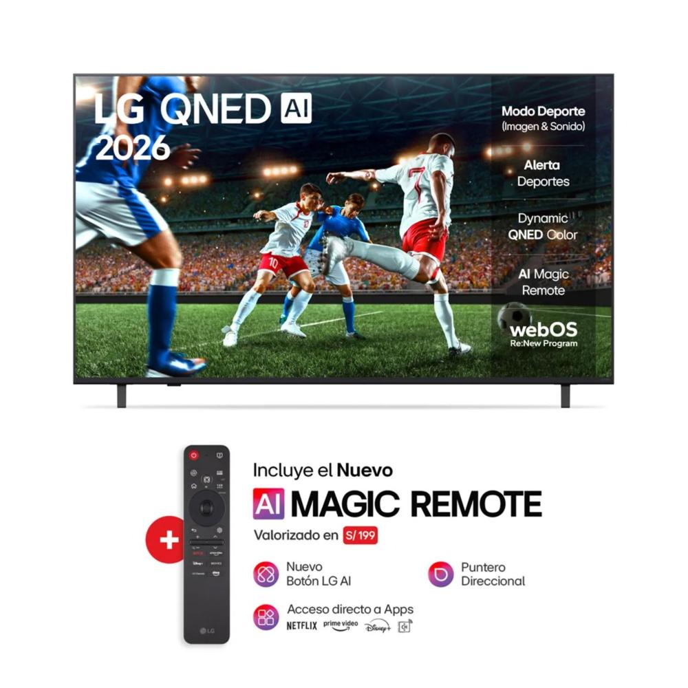 Televisor LG 65 QNED 4k ThinQ Ai 65QNED73ASA Smart TV 2026
