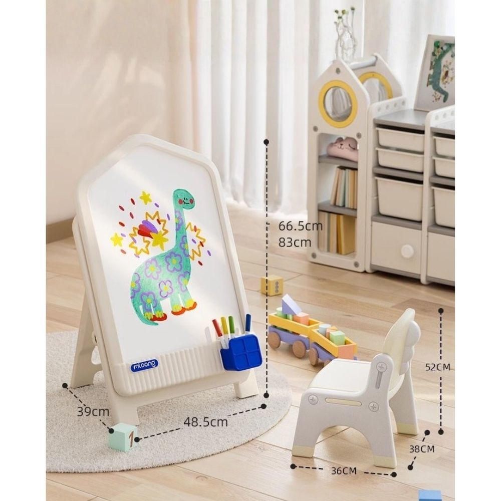 Pizarra acrílica y magnética para niños plegable soporta hasta 25kg porta plumones verde