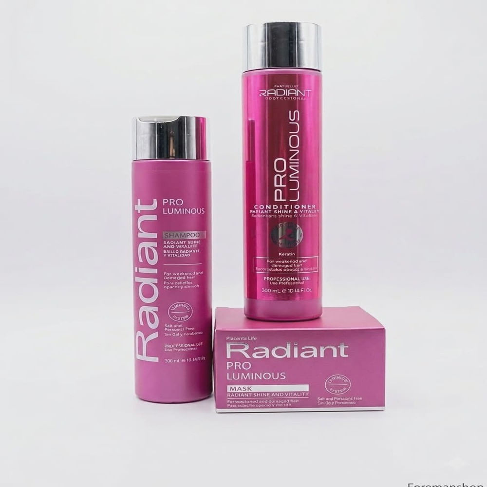 Kit Radiant Pro Luminous Shampoo 300ml + acondicionador + ma