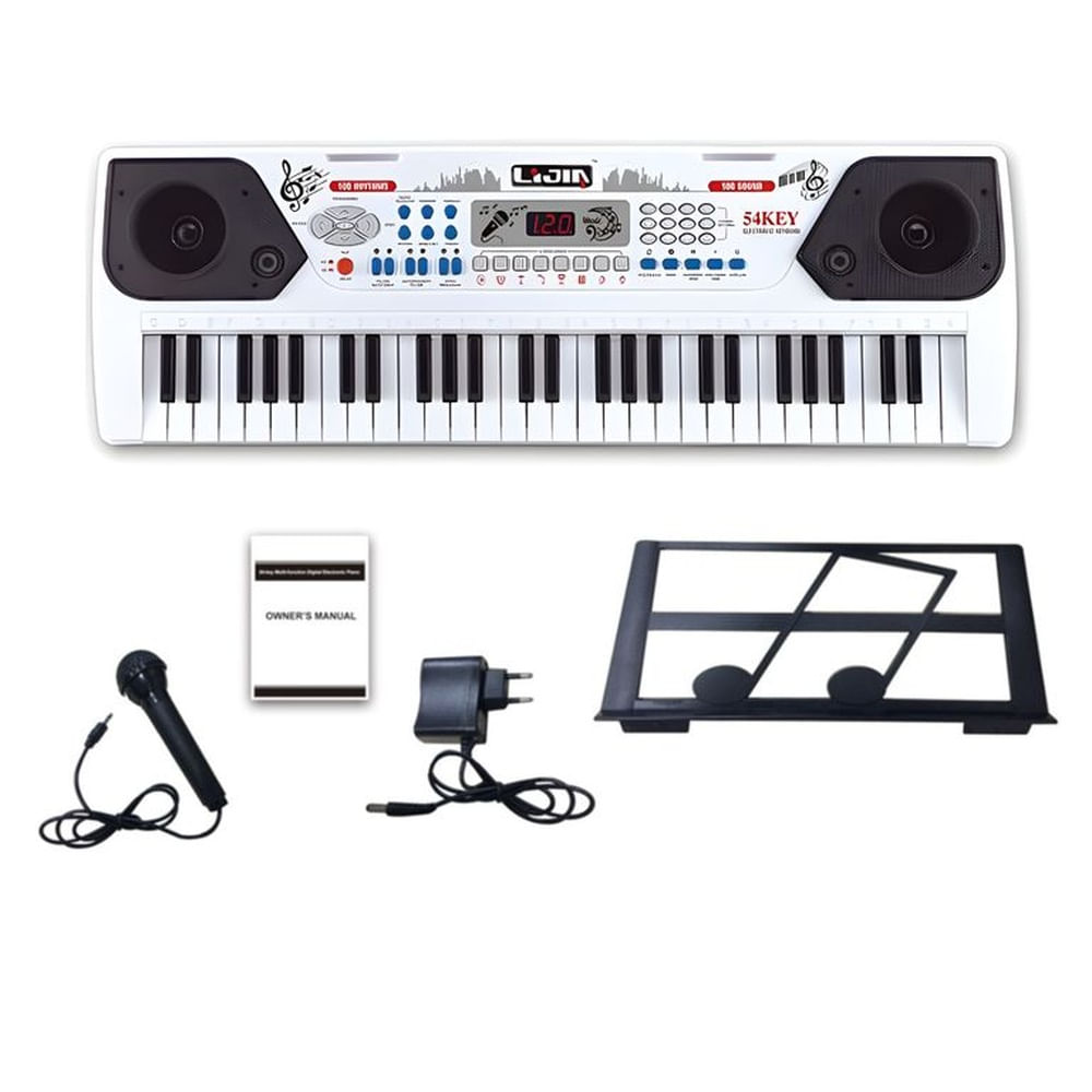 Piano Musical De 54 Keys Con Variedad De Sonidos - Blanco