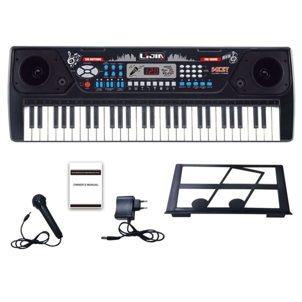 Piano Musical De 54 Keys Con Variedad De Sonidos - Color Negro