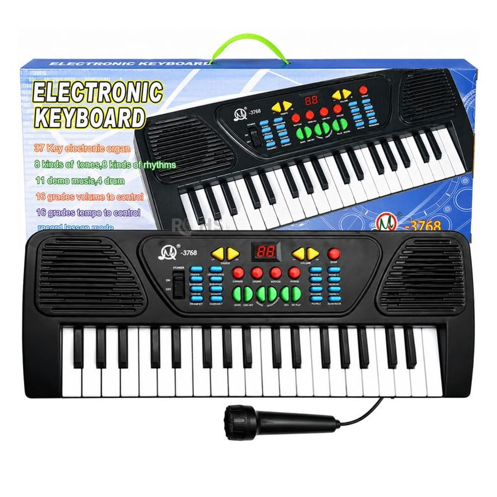 Teclado Infantil Electrónico de 37 Teclas Con Micrófono y Funciones Musicales