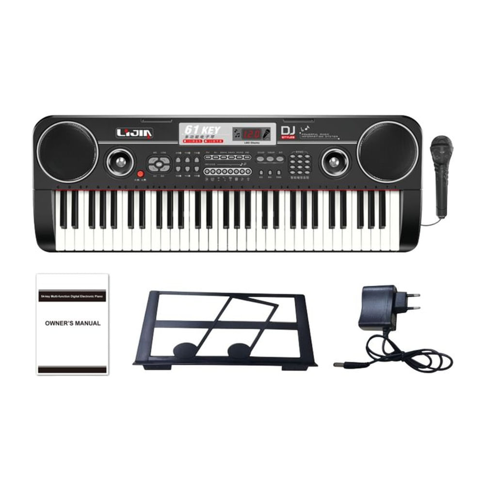 Piano Musical De 61 Keys Con Variedad De Sonidos - Negro