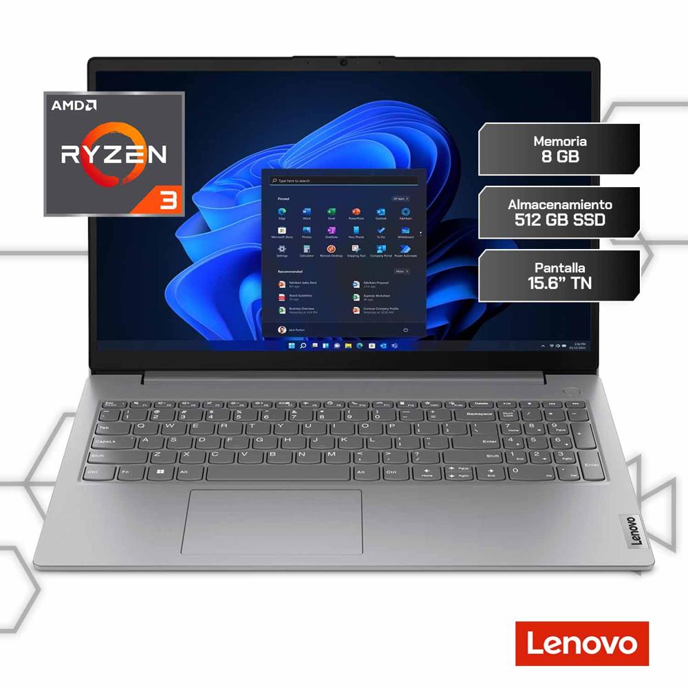 Laptop Lenovo V15 G4 AMD Ryzen 3 8GB RAM 512GB SSD 15.6 FHD Windows 11