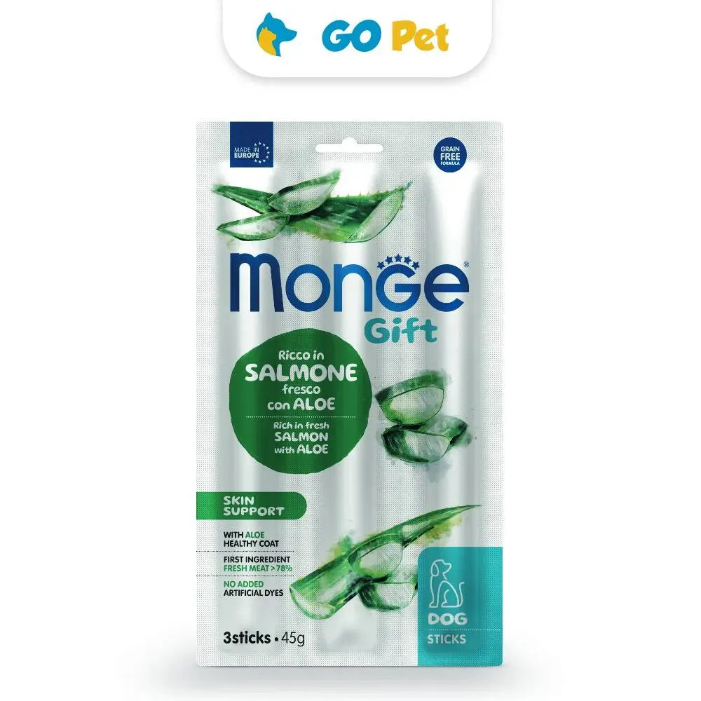 Monge Gift Sticks Skin Support Dog Salmón con Aloe 45 Gr - Cuidado de la Piel