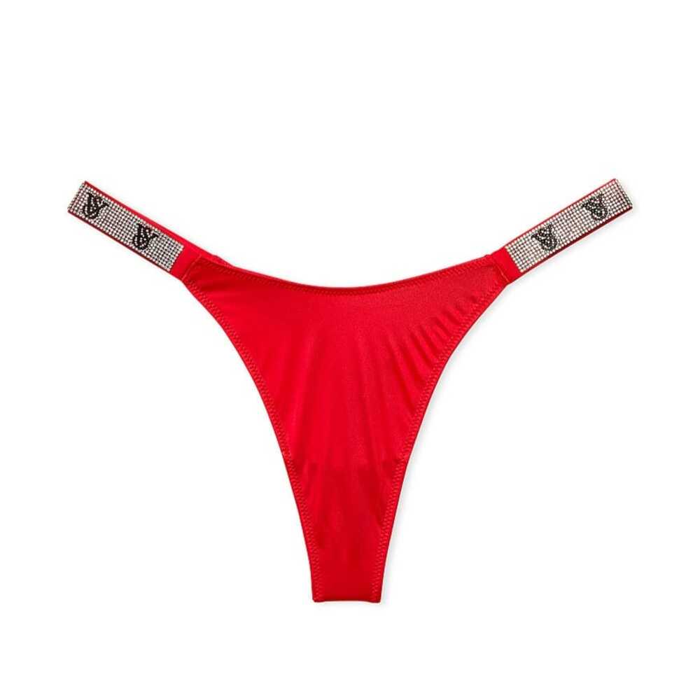 CALZON TANGA VICTORIAS SECRET ROJO SATINADO TIRA BRILLANTE