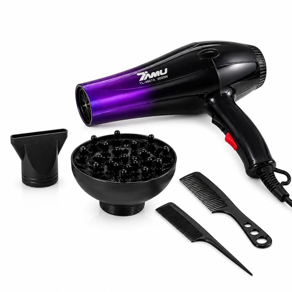 Secadora de Cabello Profesional YL-9907A 4 en 1 de 5000W - Morado
