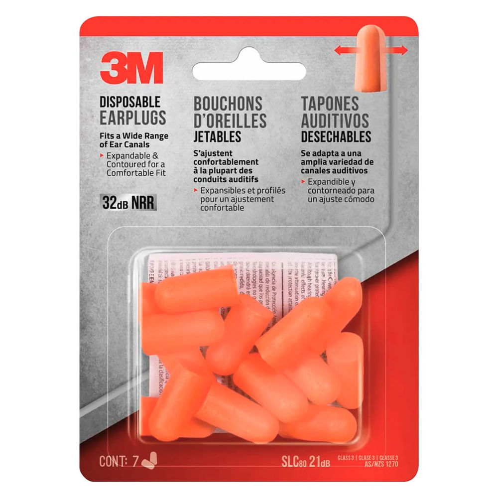 Protector para Oídos 3M 92077H7 Tipo Tapón x7 NNR 32db