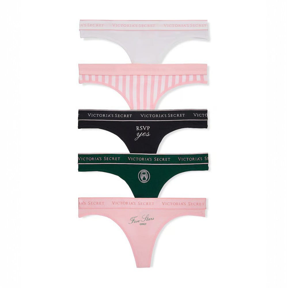 CALZON HILO PACK 5 VICTORIAS SECRET MONOGRAFIADO CON DISEÑO
