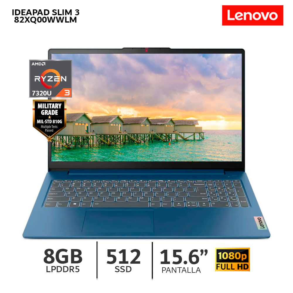 Laptop Lenovo IdeaPad Slim 3 15AMN8 Ryzen 3 7320U 8Gb Ram 512Gb SSD 15.6 FHD-82XQ00WWLM
