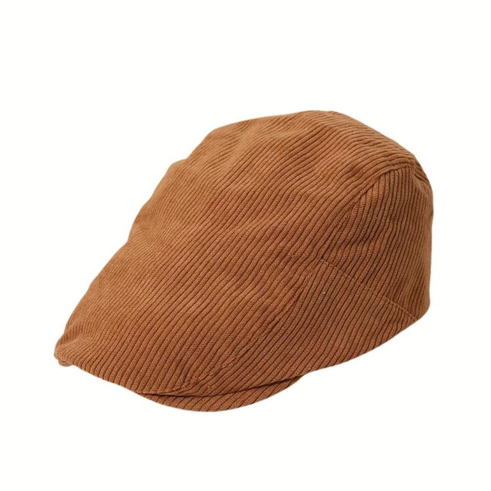 Boina Gorra Unisex de Corduroy Edwin Camel