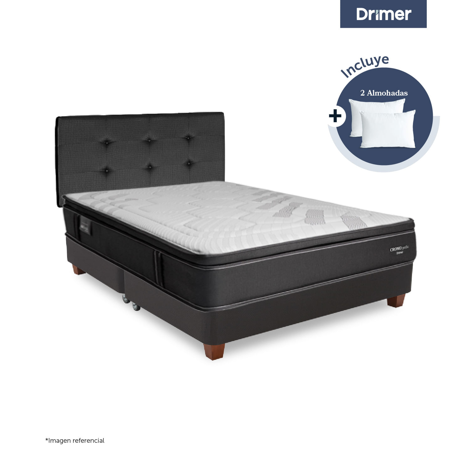 Combo Américano Cromopedic Queen + Almohada + Protector