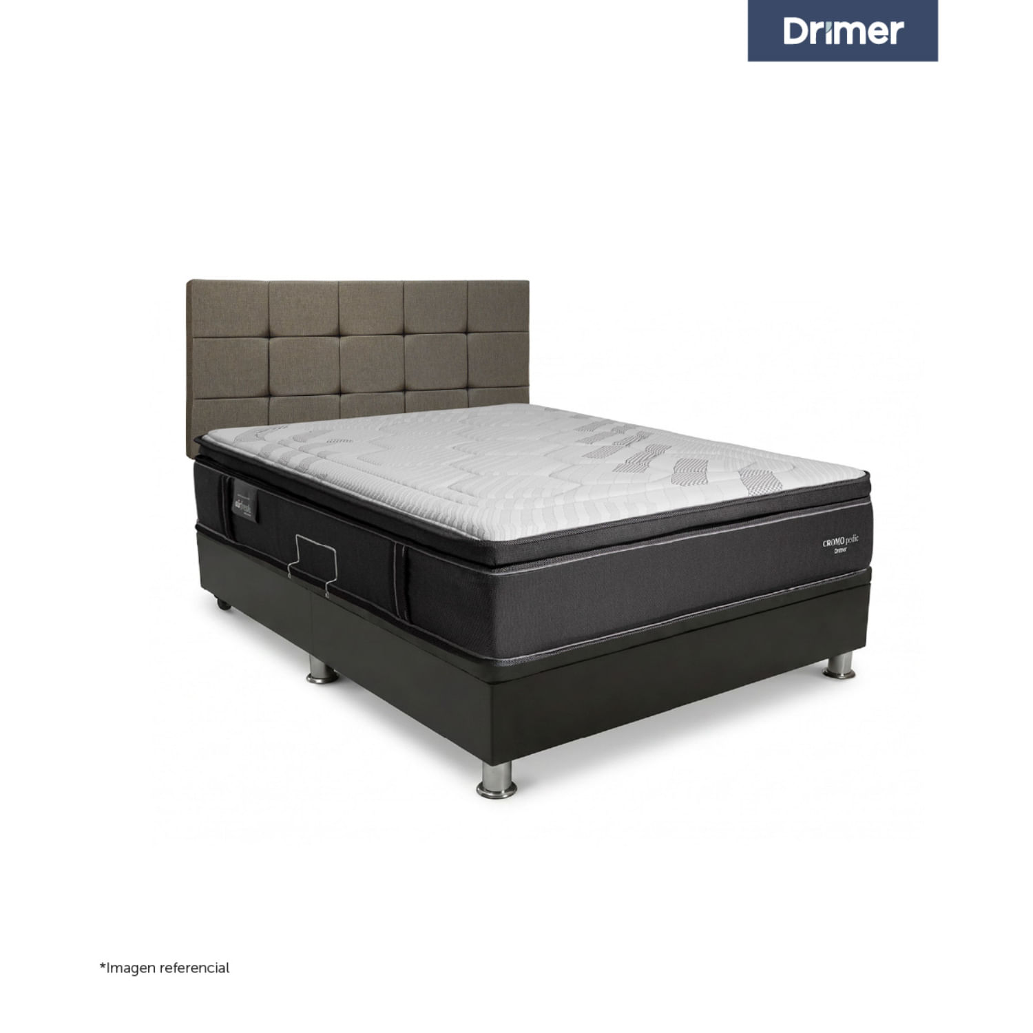 Dormitorio Praktibox Laqueado Cromopedic 2 Plazas Cuadros Beige Vivid