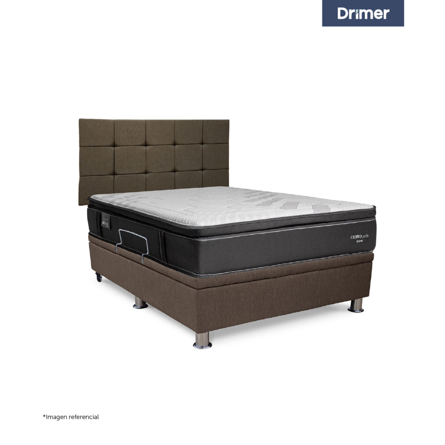 Dormitorio Praktibox Cromopedic 2 Plazas Cuadros Marron