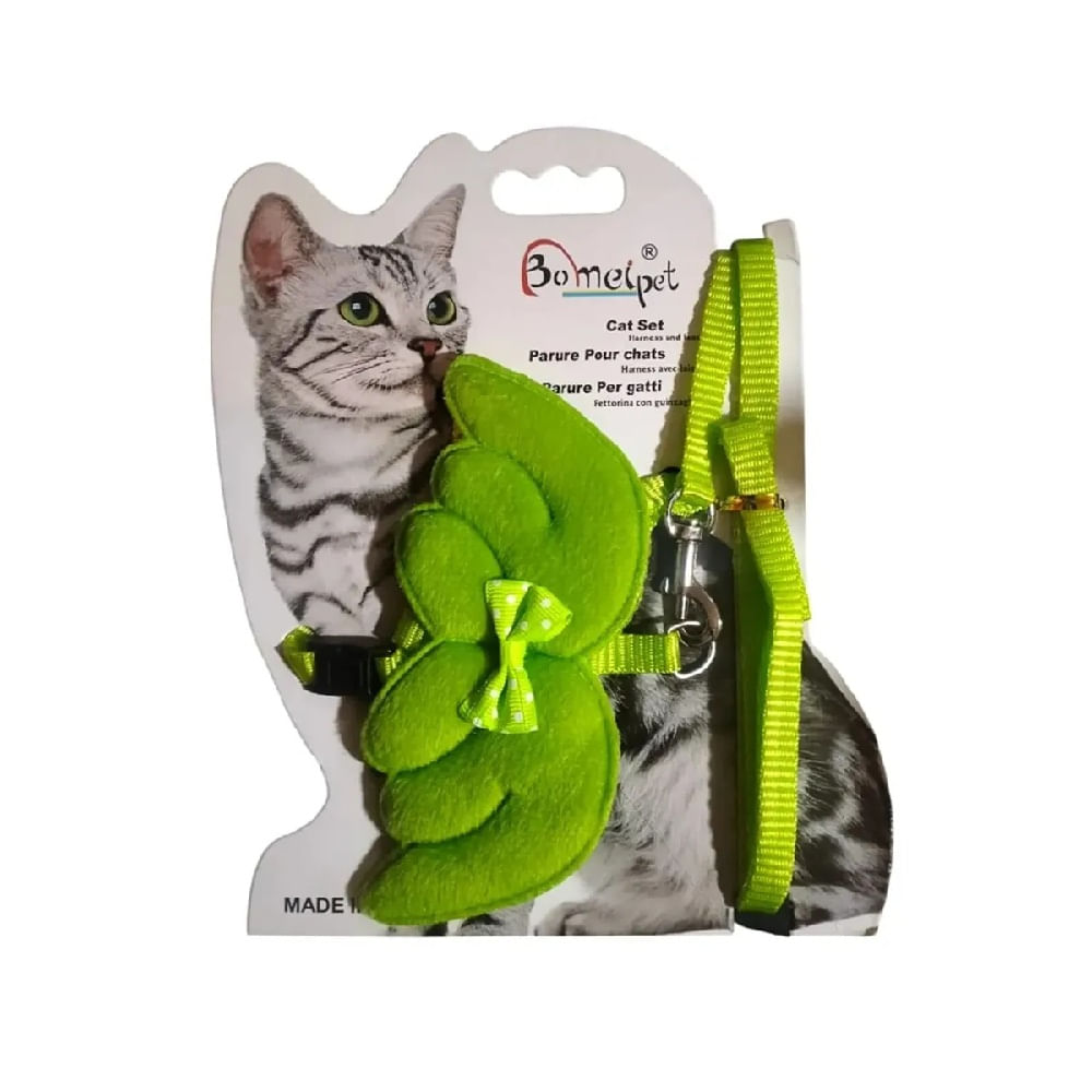 Arnés Alas De Ángel Para Gatos O Cachorros Verde Talla S