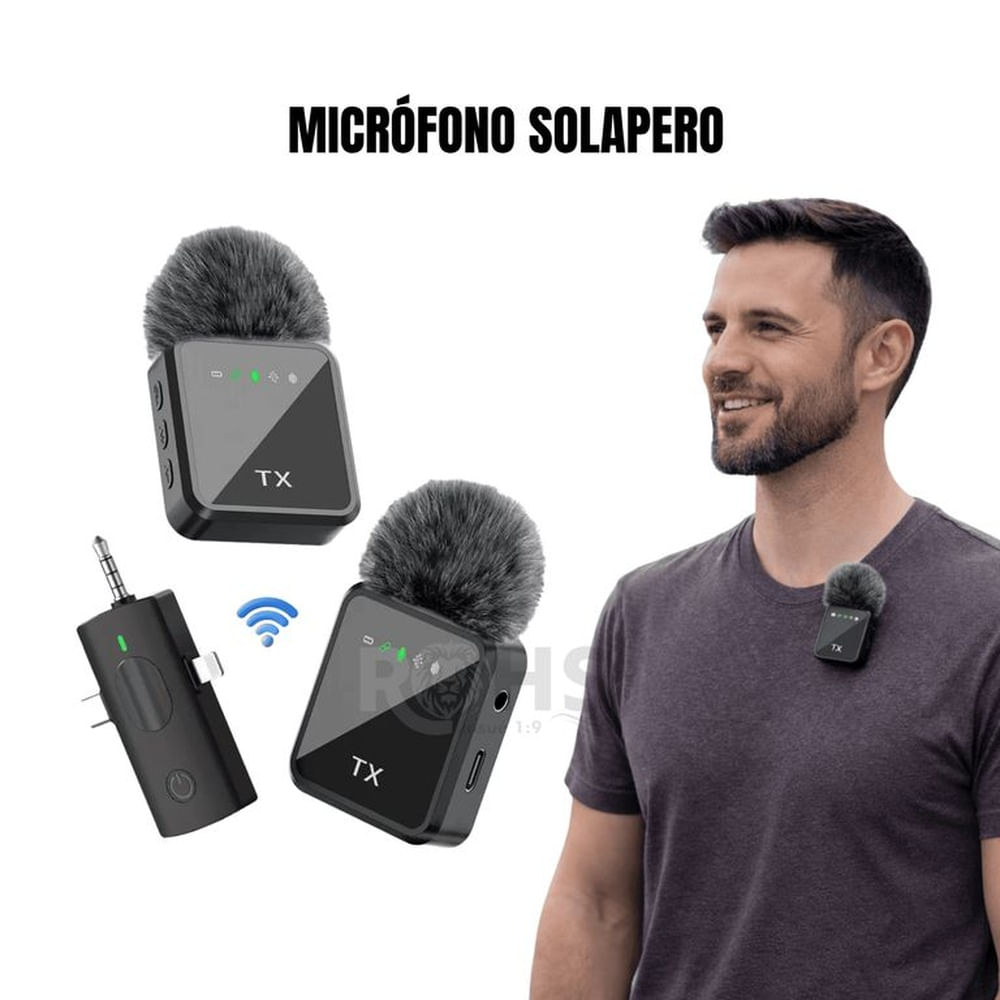 Micrófono Solapero 3 en 1 Para Grabación, Creadores de Contenido y Más F11-2