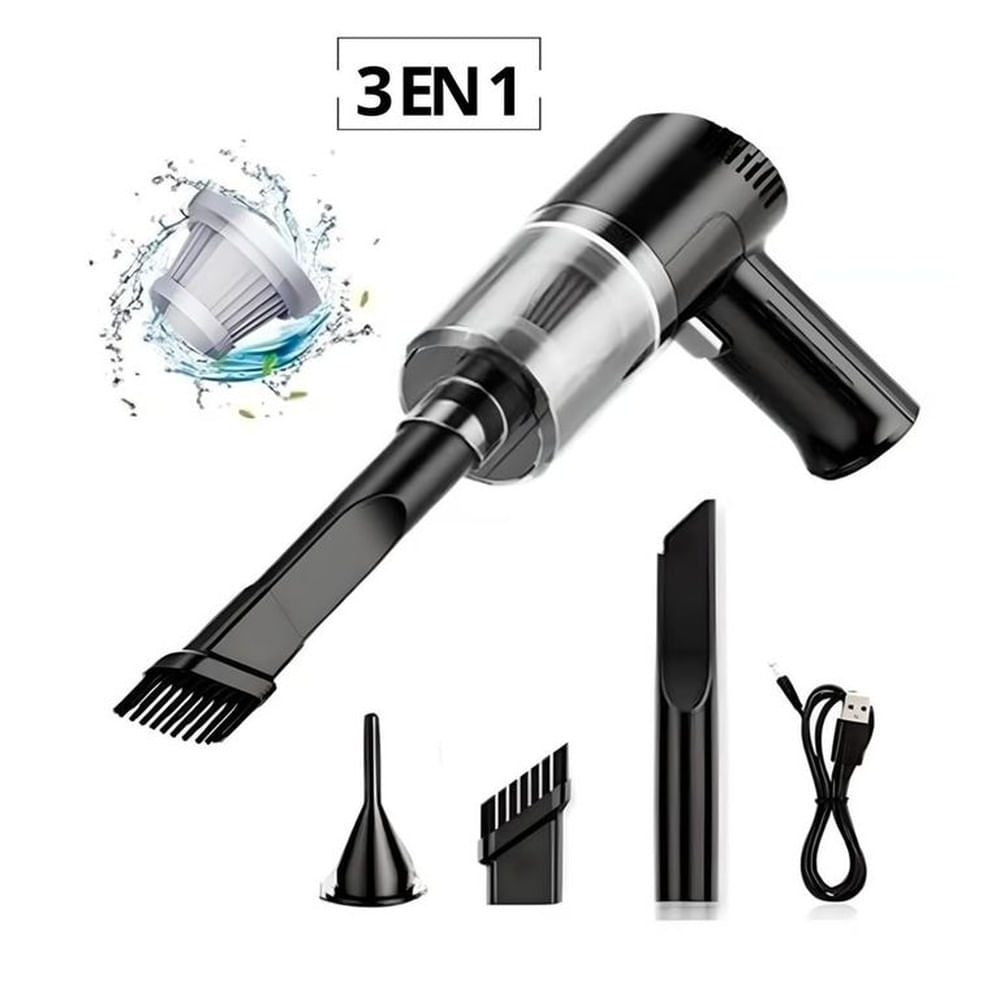 Aspiradora Eléctrica Portátil Recargable 3 en 1 Negro