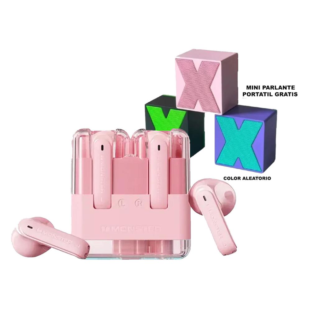 Combo Audifonos Monster Airmars XKT12 Rosado + Parlante X1