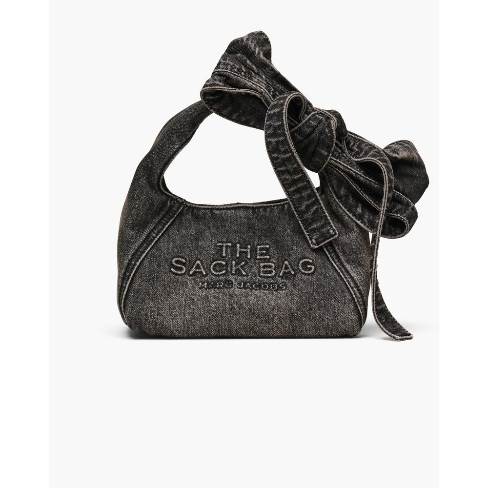 CARTERA MARC JACOBS THE BOW DENIM SACK MINI | LAVADO NEGRO