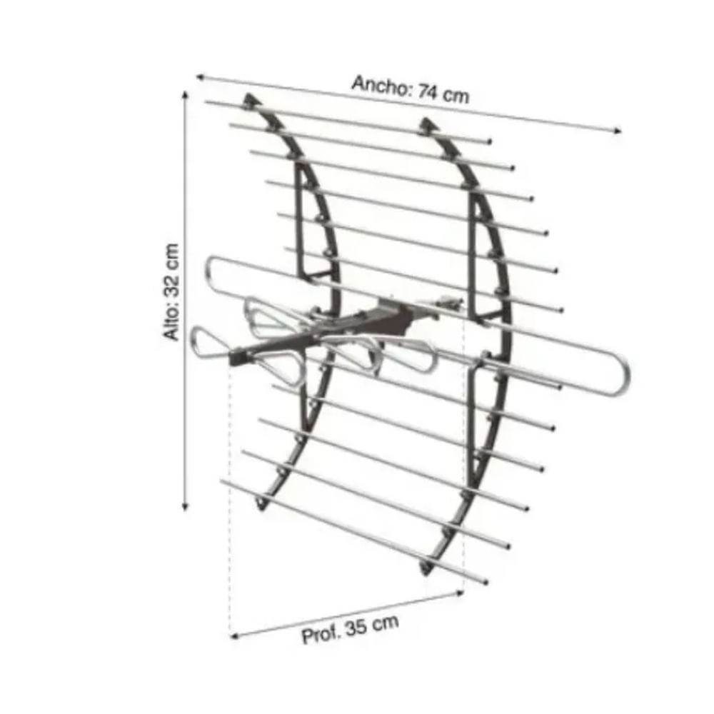 Antena Digital Exterior Tv Tdt Curva Grande American Star