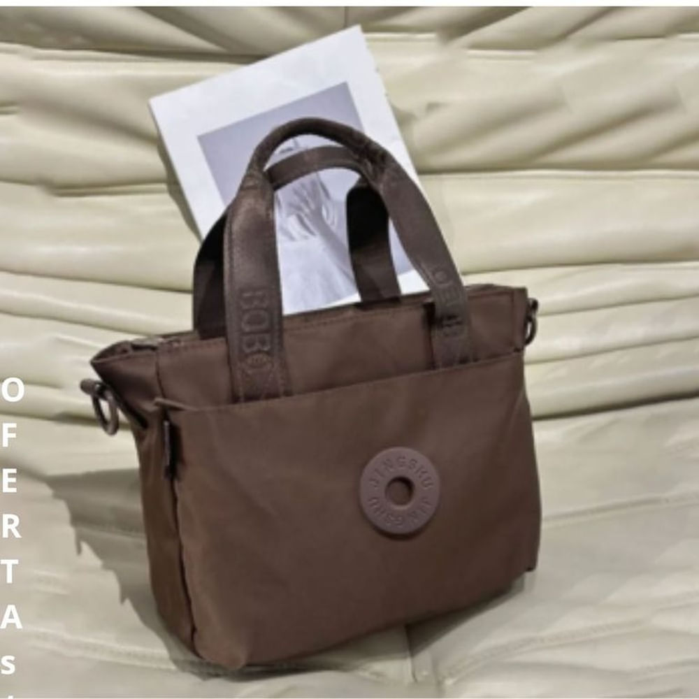 Bolso de Mano Material de Nailon Impermeable con Cierre de Cremallera
