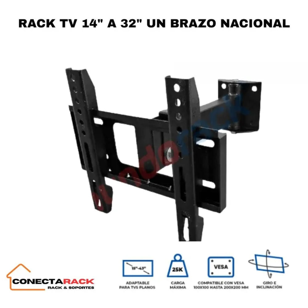 Rack giratorio 01 brazo para tv de 15"" a 43"" NACIONAL