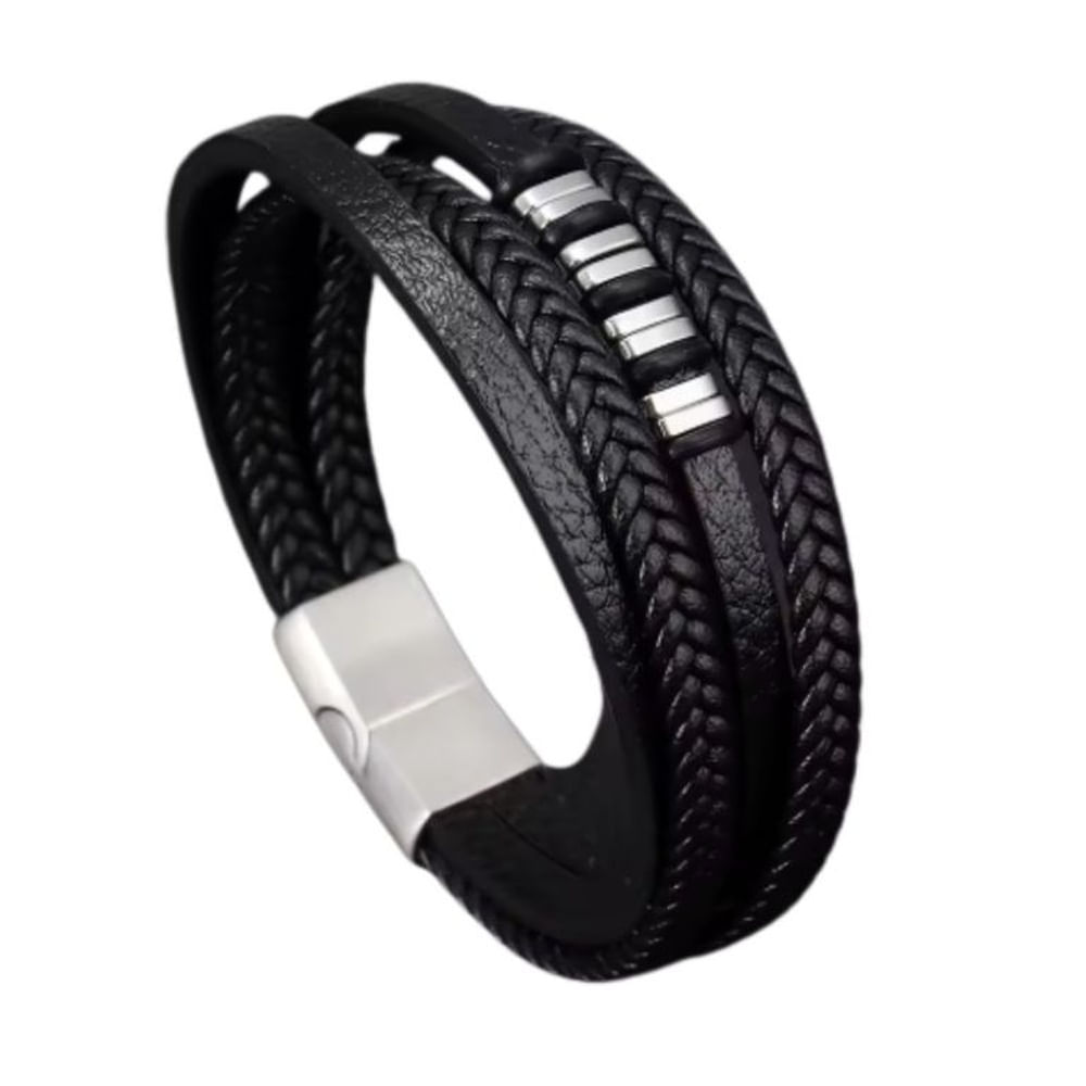 Pulsera trenzada de cuero - modelo MULTICA TRENSAS