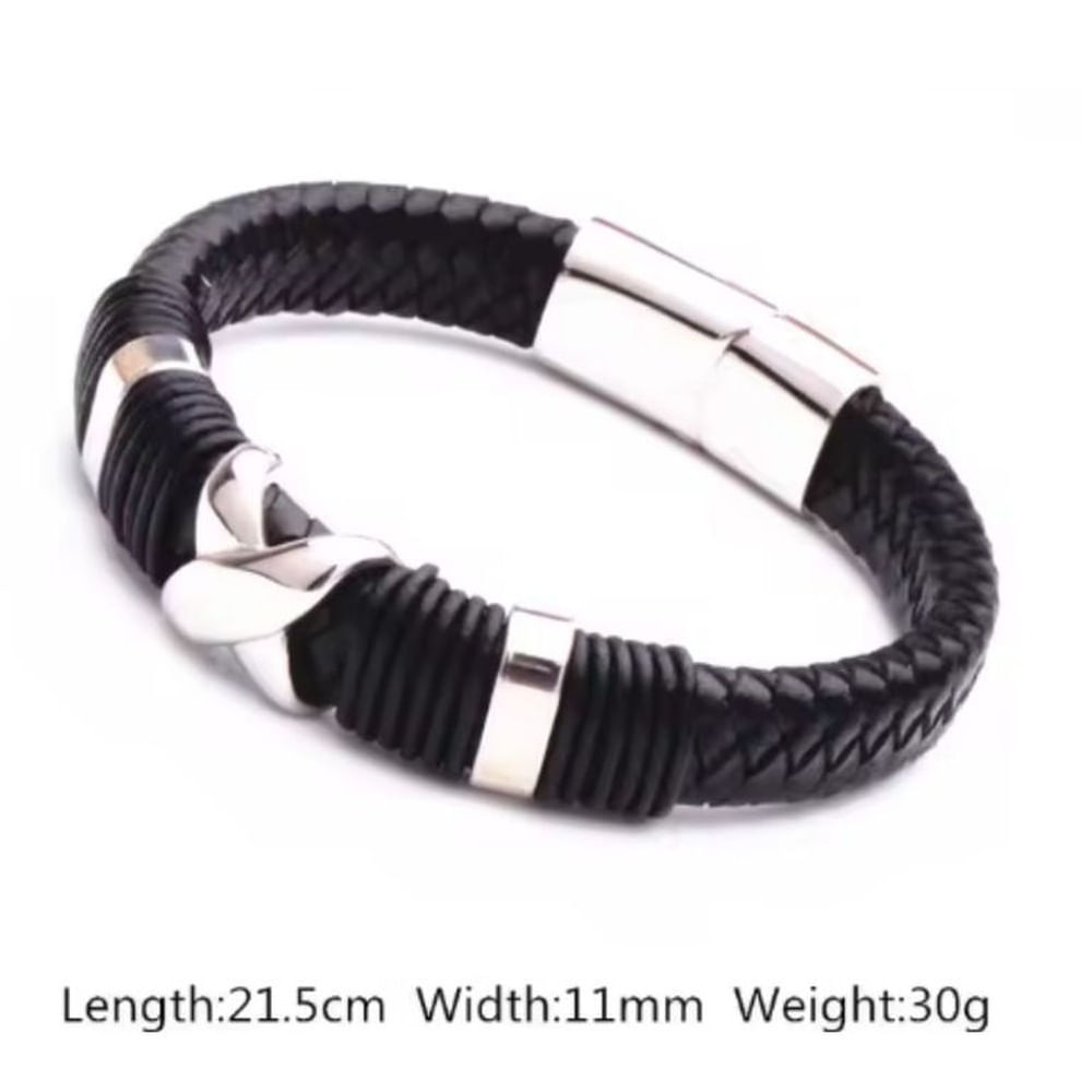 Pulsera De Caballero De Cuero Elegante Y Juvenil 64