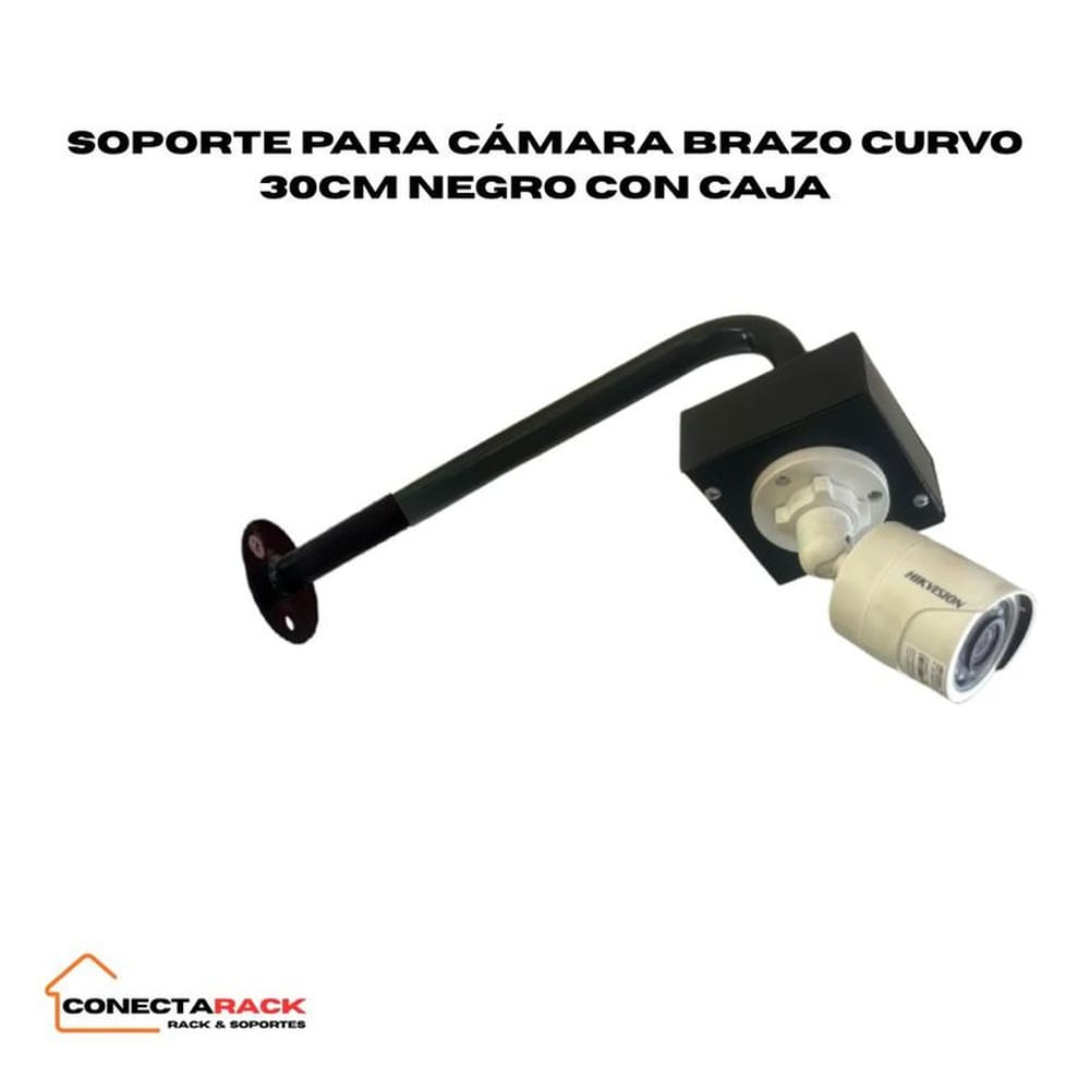 Soporte para cámara brazo curvo 30cm NEGRO con caja