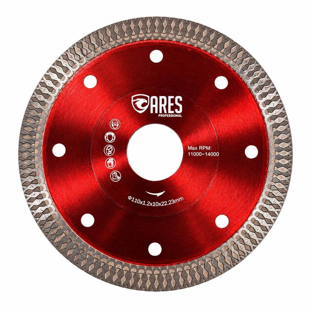 Disco Diamantado Trenzado Rojo 1.2mm PREMIUM para Porcelanato ARES