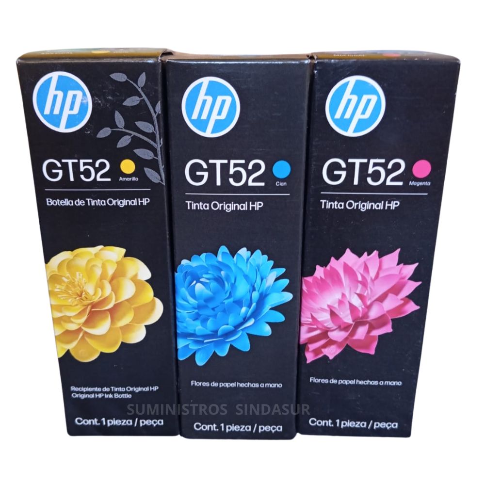 TINTA HP GT52 X3 COLORES CMY PARA SMART TANK
