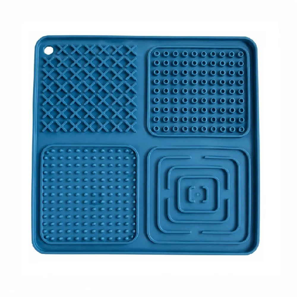 Alfombrilla Pet Lick Mat De Silicona Para Perros Y Gatos Color Azul
