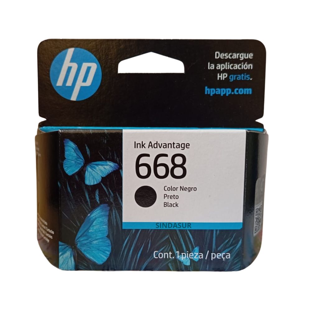 Cartucho de Tinta HP 668 Negro 7FP37VL DJ 2975 4375