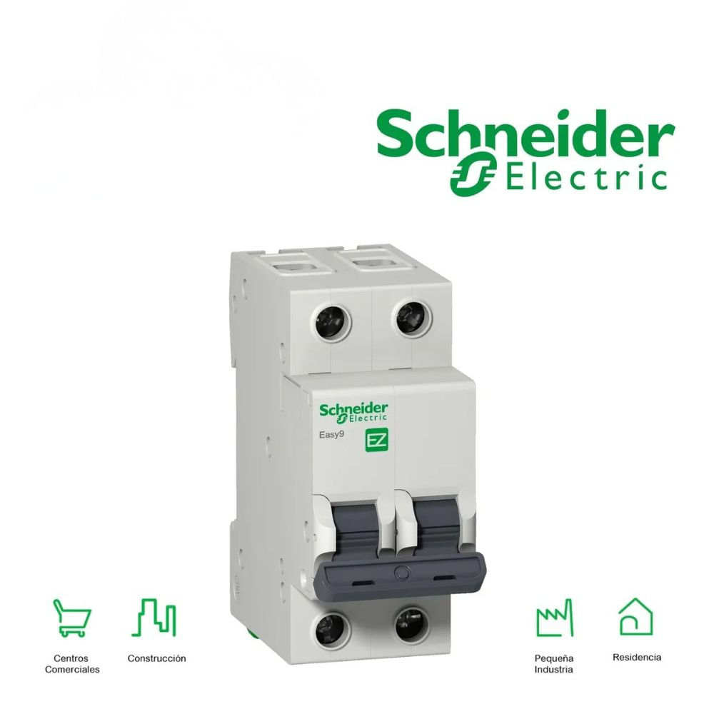 INTERRUPTOR TERMOMAGNETICO 2P 16A 10KA 230V Easy9 MARCA SCHNEIDER