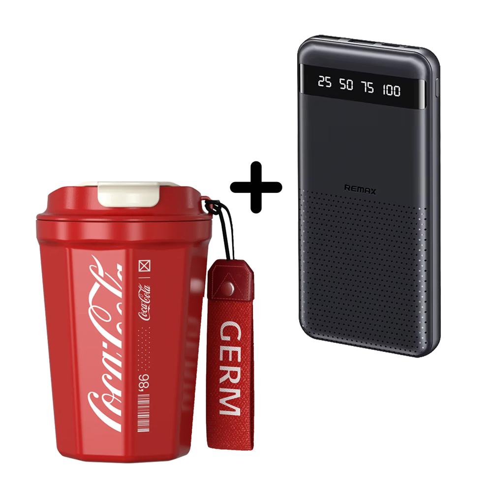 Combo Vaso Germ Rojo 390 ml + Power Bank Remax RPP-10 Negro