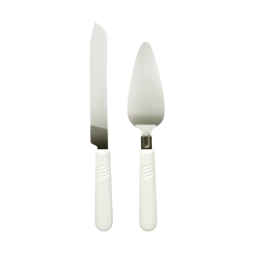 Juego de Cuchillo Serrucho con Espatula para Torta Postres Acero Inoxidable FACUSA