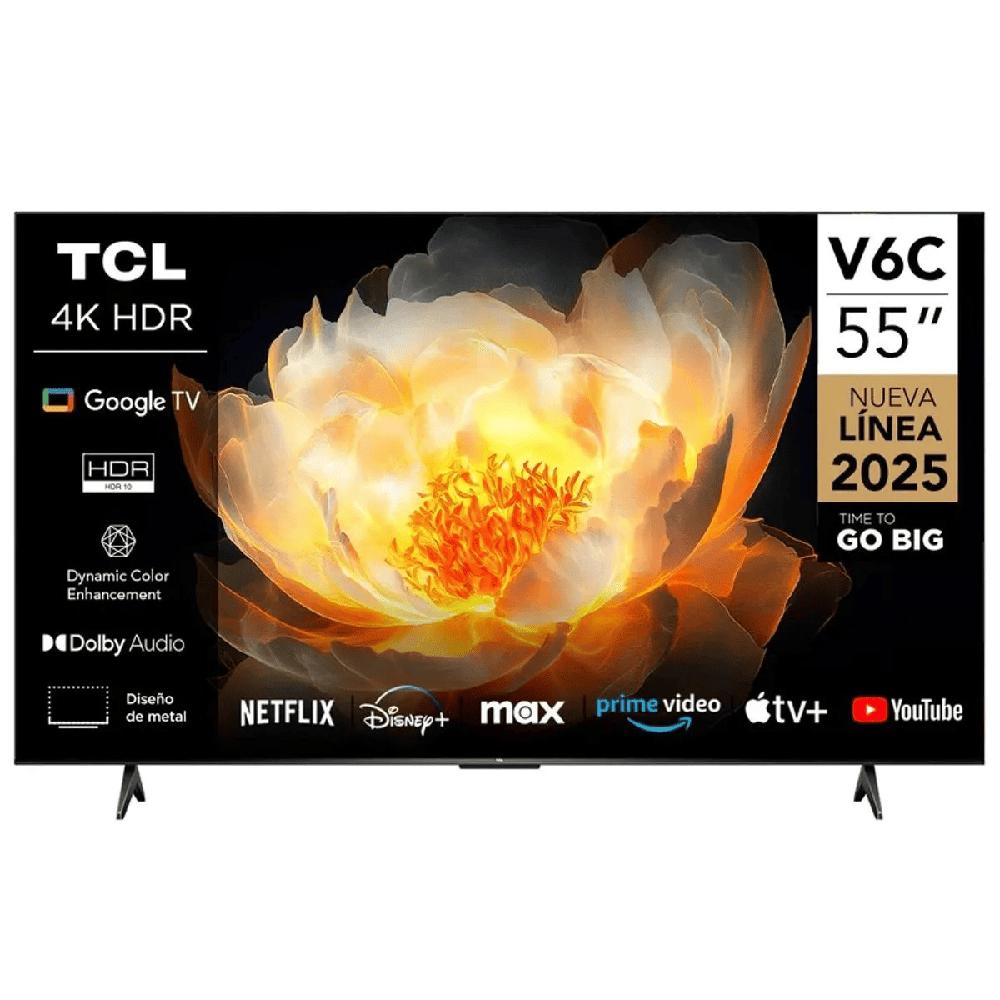 Televisor TCL 55 Pulgadas 4K HDR Google TV Smart TV HVA Panel 55V6C -Nuevo Modelo