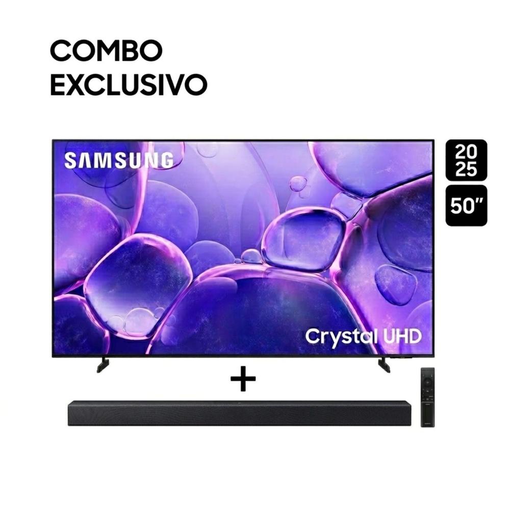 COMBO Televisor Samsung 50 Crystal Uhd UN50U8000FGXPE Smart Tv + Soundbar 2.0 CH HW-B400F 2025