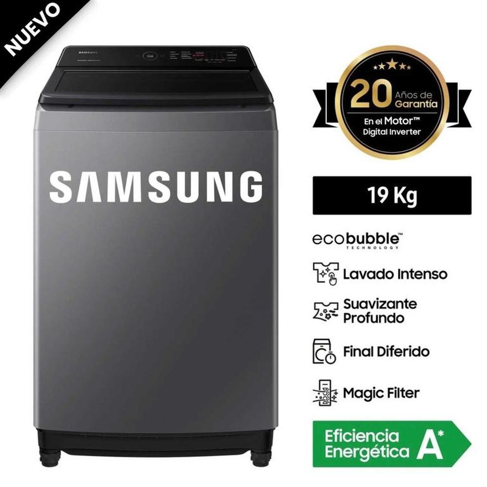 Lavadora Samsung 19 Kg Eco Bubble WA19CG6441BDPE Gris