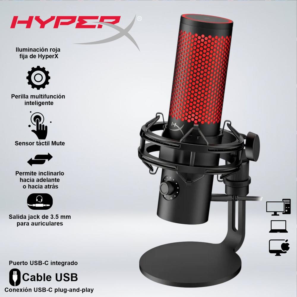 MICRÓFONO USB HYPERX QUADCAST 2 NEGRO